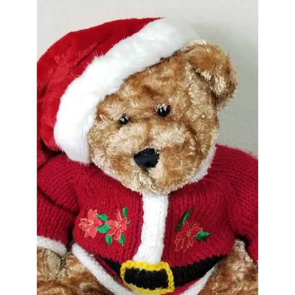 Dan Dee Teddy Bear Christmas Knitted Sweater 16" Plush Toy Stuffed Animal Vtg - Picture 2 of 13